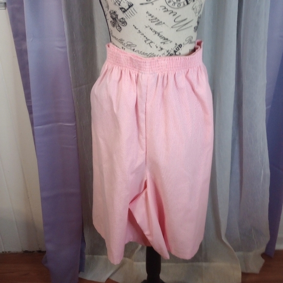 Land's End vintage pink & white striped wide bottoms capris size 22 NWT - Picture 3 of 13